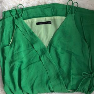 Summer green mini dress | Zara | S